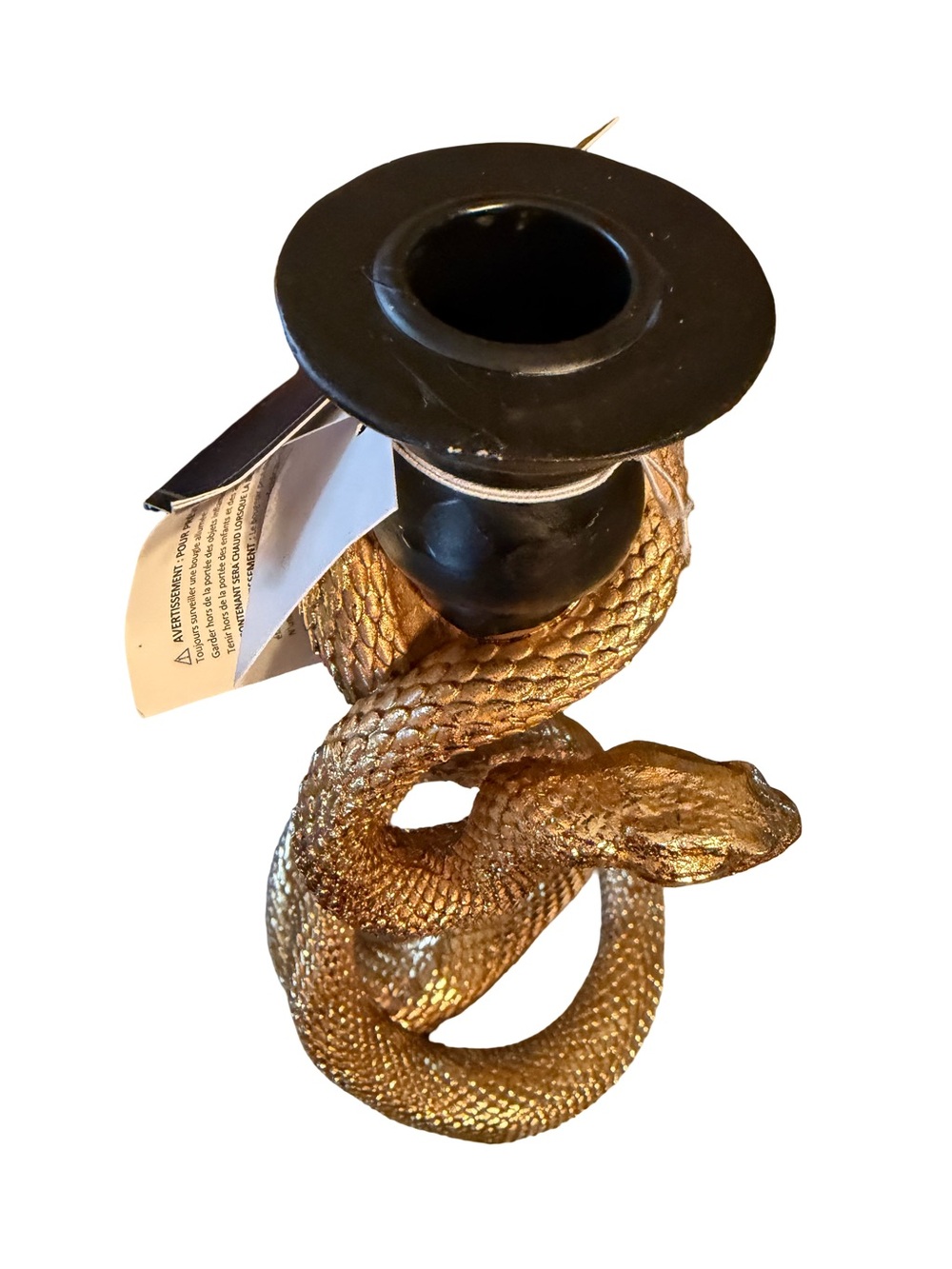 Christian Siriano NWT Halloween Gothic Gold Snake Candle Holders - Qty of 2 - Picture 3 of 8